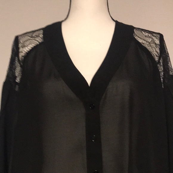 Kardashian Kollection Lace Shoulder Blouse - Picture 7 of 7
